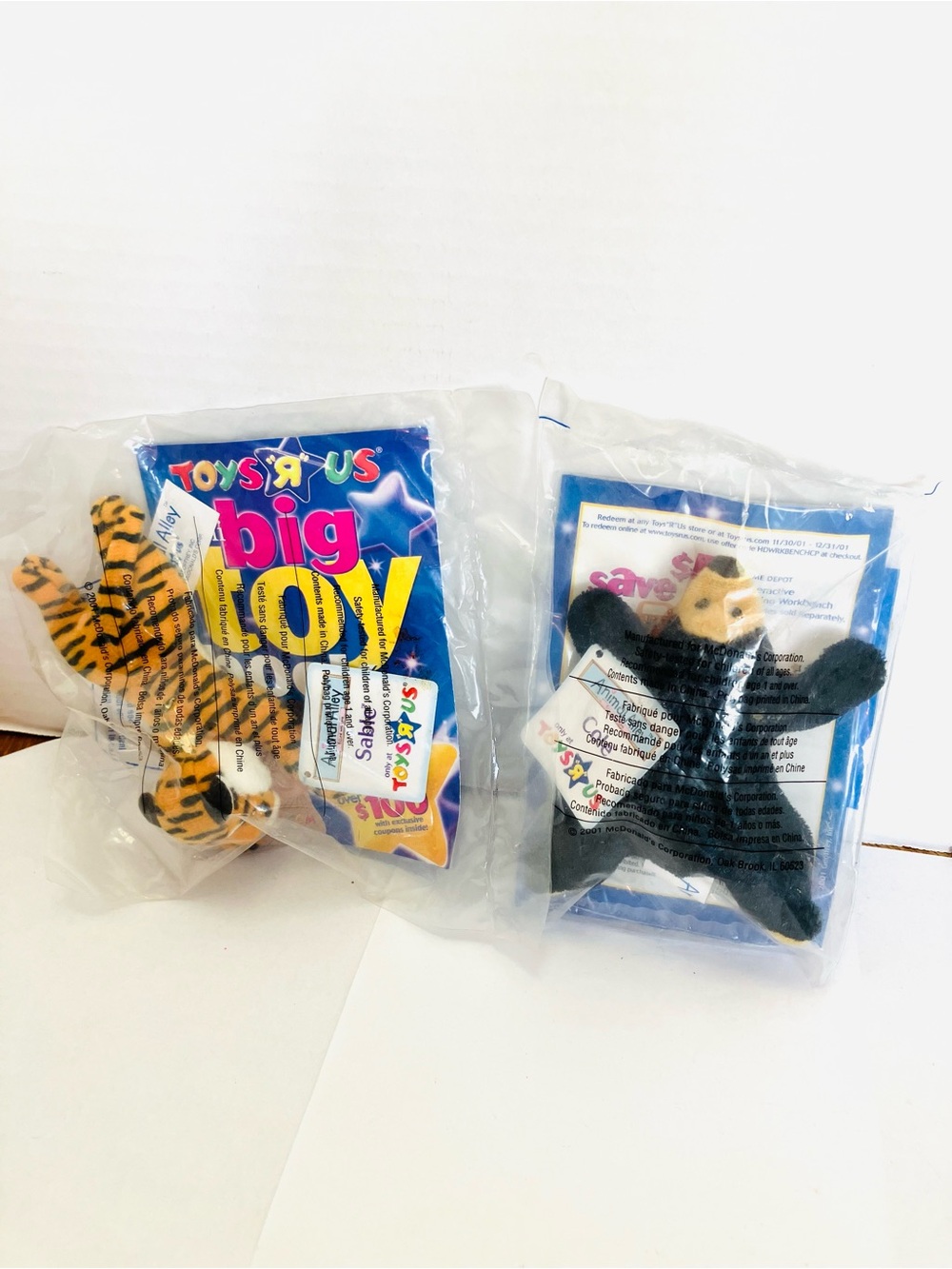 McDonald’s 2001 Animal Alley Bean Bag Plush Lot(2) Sealed Cole & Sable New